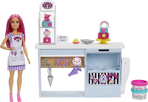 バービー バービー人形 Barbie Bakery Doll & Playset with Pink-Haired Petite Doll, Baking Station, Cak