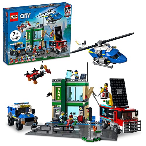 レゴ シティ LEGO City Police Chase at The Bank 60317 Building Toy Set for Kids, Boys, and Girls Ages 7+ (