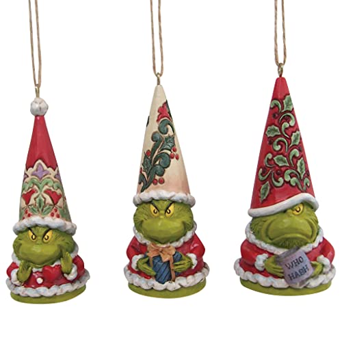 エネスコ Enesco 置物 インテリア Enesco Jim Shore Dr. Seuss The Grinch Gnomes Hanging Ornament Set,