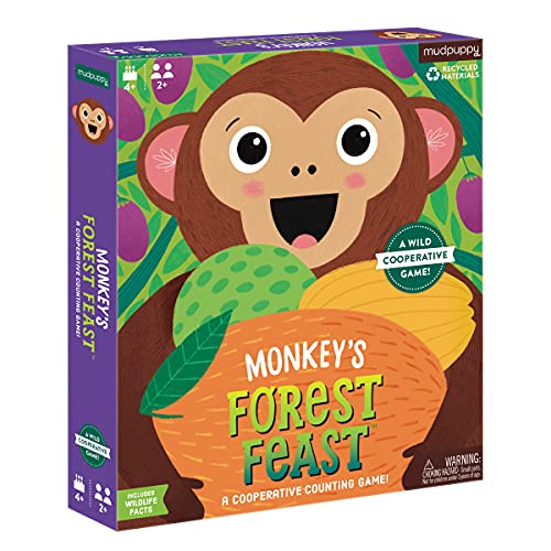 ボードゲーム 英語 アメリカ Monkey's Forest Feast Cooperative Game from Mudpuppy, Great for Famil