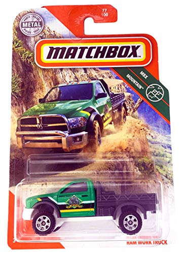 マッチボックス マテル ミニカー Matchbox 2020 MBX Mountain 77/100 - Ram Work Truck (Green)