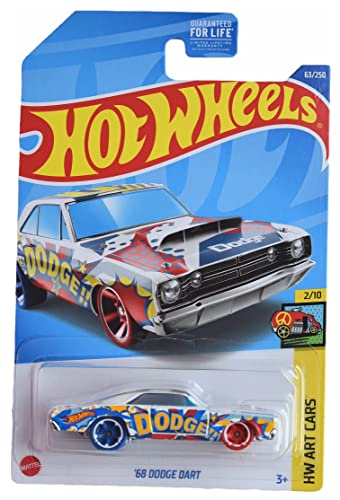ホットウィール マテル ミニカー Hot Wheels '68 Dodge Dart, Art Cars 2/10 [White]