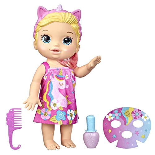 ベビーアライブ 赤ちゃん おままごと Baby Alive Glam Spa Baby Doll, Unicorn, Makeup Toy for Kids