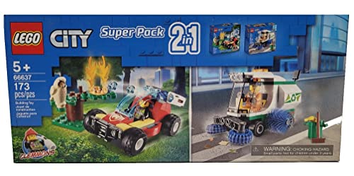レゴ シティ LEGO City 66637 Super Pack 2-in-1 Forrest Fire and Street Sweeper 173-Pieces