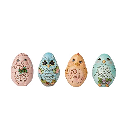 エネスコ Enesco 置物 インテリア Jim Shore HWC Character Easter Eggs Mini Figurines 4 Piece Set 6010