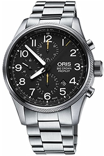 腕時計 オリス メンズ Oris Men's 'Big Crown' Black Dial Stainless Steel Chronograph Swiss Automatic Wa