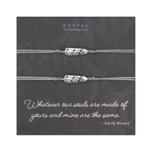 EFYTAL アクセサリー ブランド EFYTAL Matching Couple Relationship Bracelets, Feather Cord Bracelets f