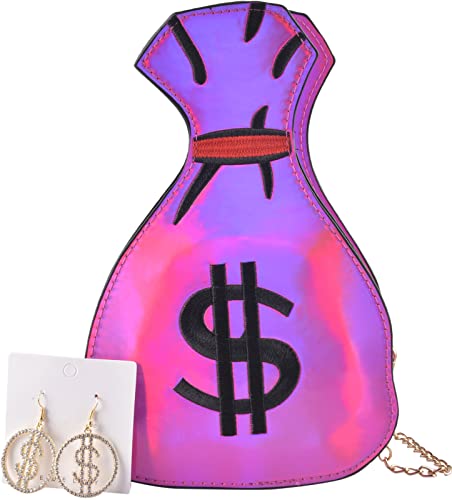 QZUnique ハンドバッグ カバン Women's PU Hologram Laser Money Bag Design Purse Handbags Cross-Body Mes