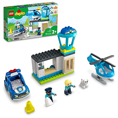 レゴ デュプロ LEGO DUPLO Rescue Police Station 10959 Push & Go Car Toy with Lights and Siren Plus Helico