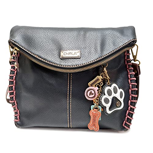 chala バッグ パッチ Chala Charming Crossbody Bag Shoulder Handbag With Flap Top and Zipper (Black_ 619 P