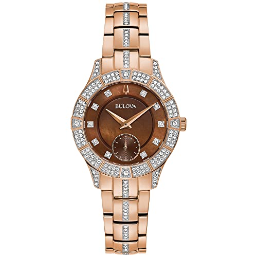 腕時計 ブローバ レディース Bulova Ladies Crystal Phantom Rose Gold Stainless Steel Quartz Watch, B