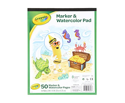 クレヨラ アメリカ 海外輸入 Crayola Marker & Watercolor Pad, 50 Blank Coloring Pages, Painting Pape