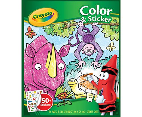 クレヨラ アメリカ 海外輸入 Crayola Animal Coloring Book with Stickers, 96 Pages, Gift for Kids, Ag