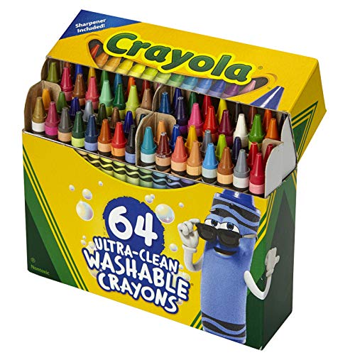 クレヨラ アメリカ 海外輸入 Crayola Ultra Clean Washable Crayons, Built in Sharpener, 64 Count, Kid