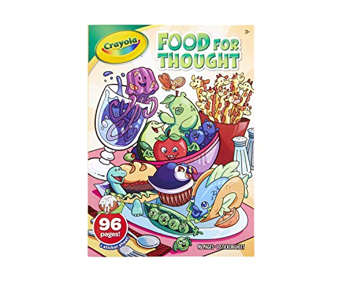 クレヨラ アメリカ 海外輸入 Crayola Coloring Book with Stickers, Food for Thought, 96 Coloring Page