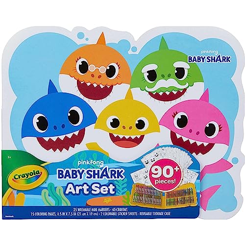 クレヨラ アメリカ 海外輸入 Crayola Baby Shark Art Set, 90 Pieces, Gift for Kids, 4, 5, 6, 7
