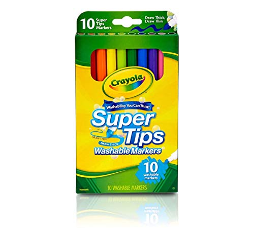 クレヨラ アメリカ 海外輸入 Crayola, 588610, Washable Super Tips Markers, Broad/Fine Bullet Tip, As