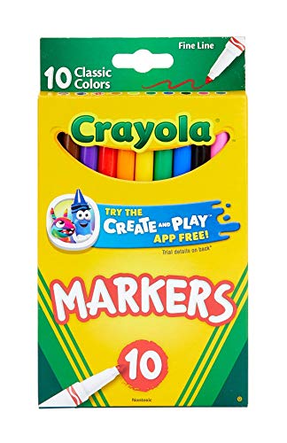クレヨラ アメリカ 海外輸入 Crayola Classic Fine Line Markers, Assorted Colors 10 ea ( Pack of 20)