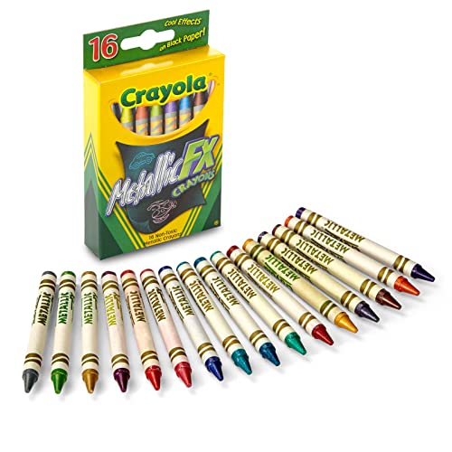 クレヨラ アメリカ 海外輸入 Crayola Metallic Crayons (16ct), Kids Crayons for Coloring and Drawing,