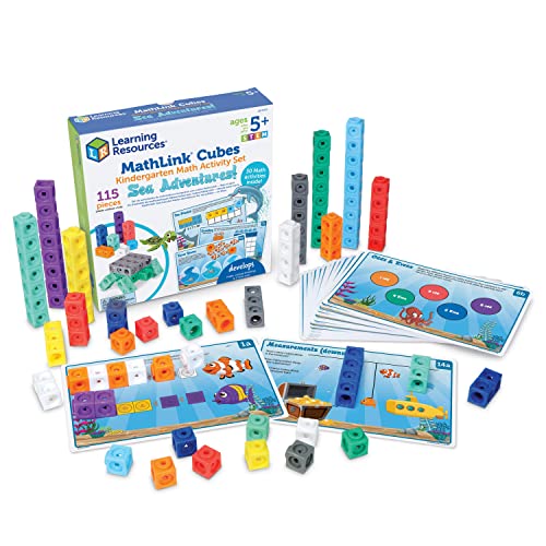 知育玩具 パズル ブロック MathLink Cubes Kindergarten Math Activity Set Sea Adventures!, Math Teachi