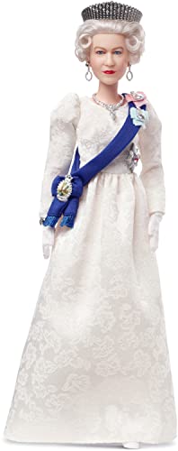 バービー バービー人形 Barbie Signature Queen Elizabeth II Platinum Jubilee Doll Wearing Ivory Gown,