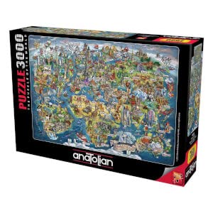 ジグソーパズル 海外製 アメリカ Anatolian Puzzle - Wonderful World Map, 3000 Piece Jigsaw Puzzle,