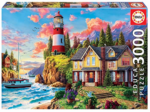 ジグソーパズル 海外製 アメリカ Educa - Lighthouse Near The Ocean - 3000 Piece Jigsaw Puzzle - Pu