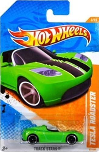 ホットウィール マテル ミニカー Hot Wheels Tesla Roadster 2011 Track Stars Series Green Tesla Roa
