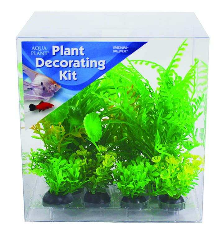 アクアリウム 水槽 置物 Penn-Plax Aqua-Plant 6-Piece Artificial Plant Decorating Kit for Aquariums