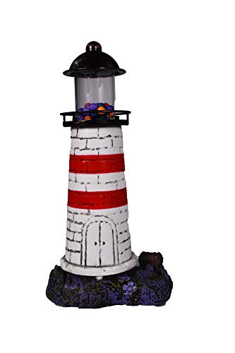 アクアリウム 水槽 置物 Penn-Plax Deco-Replicas Aerating Lighthouse Ornament - for Freshwater and Sal