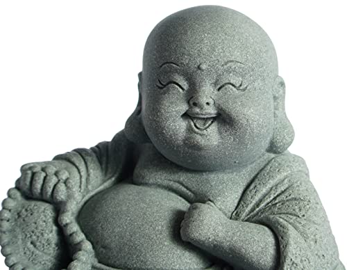 アクアリウム 水槽 置物 FENGSHUI-CAISHEN Little Buddha, Laughing Buddha Statue - Handmade Stone for M