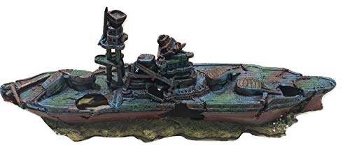 アクアリウム 水槽 置物 Pond H2o WW2 Military Sunken Navy Battleship Wreck Aquarium Fish Tank Ornamen