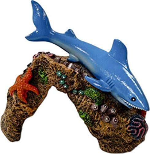アクアリウム 水槽 置物 Exotic Environments Great White Shark Aquarium Ornament, 5-1/2-Inch by 4-1/2-