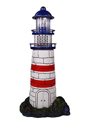アクアリウム 水槽 置物 Penn-Plax Deco-Replicas LED Lighthouse Ornament - for Freshwater and Saltwate