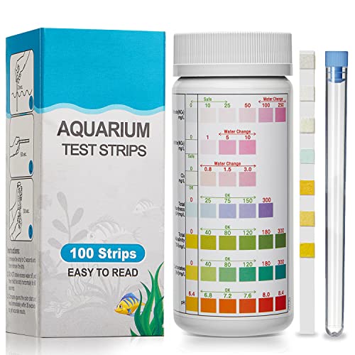 アクアリウム 水槽 置物 Luxbird 7 in 1 Aquarium Test Kit, Fish Tank Test Strips, 100 Strip Pack, Fres