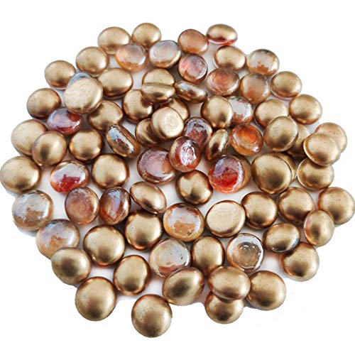 アクアリウム 水槽 置物 HappyFiller Approx.170 Pcs Gold Glass Gems Stones Pebble Decorative Vase Fill