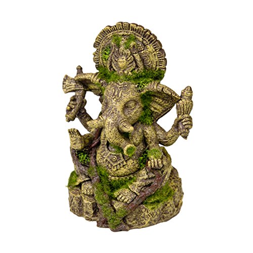 アクアリウム 水槽 置物 Blue Ribbon 006159 Exotic Environments Ganesha Statue with Moss