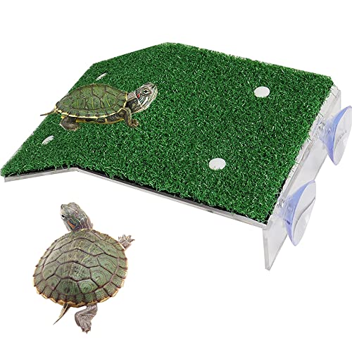 アクアリウム 水槽 置物 alfyng Lawn Turtle Basking Platform, Tortoise Ramp Reptile Ladder Resting Ter