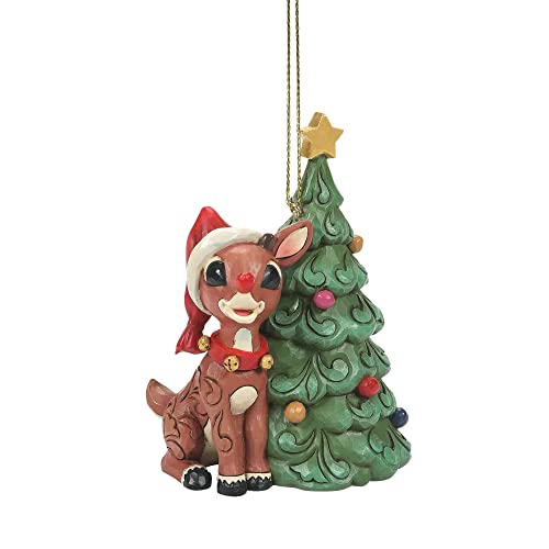 エネスコ Enesco 置物 インテリア Enesco Jim Shore Rudolph The Red-Nosed Reindeer with Christmas Tree