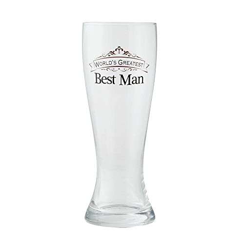 エネスコ Enesco 置物 インテリア Enesco Insignia Best Man Beer Glass, 8.86 Inch, Clear, Glass