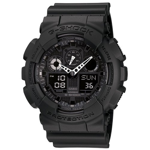 腕時計 カシオ レディース G Shock Combination Miltary Watch-Matte Black model number is GA-100-1A1CU