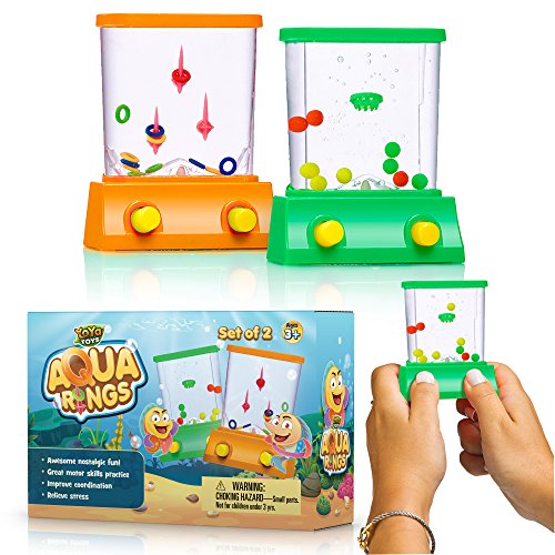ボードゲーム 英語 アメリカ YoYa Toys Handheld Games - Miniature Aqua Arcade Set with Fish Ring Tos