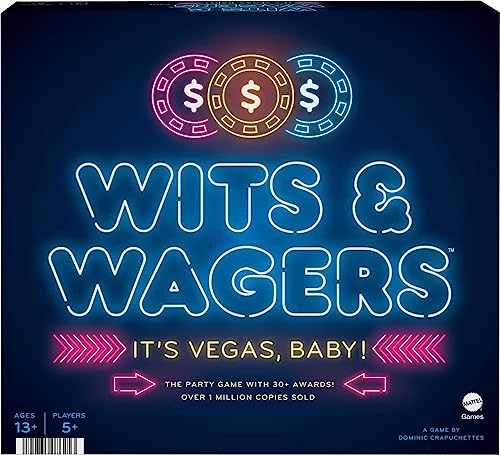 ボードゲーム 英語 アメリカ Mattel Games Wits & Wagers Board Game Vegas Edition, Party Game with Dr