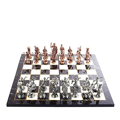 ボードゲーム 英語 アメリカ Historical Antique Copper Rome Figures Metal Chess Set for Adults, Hand