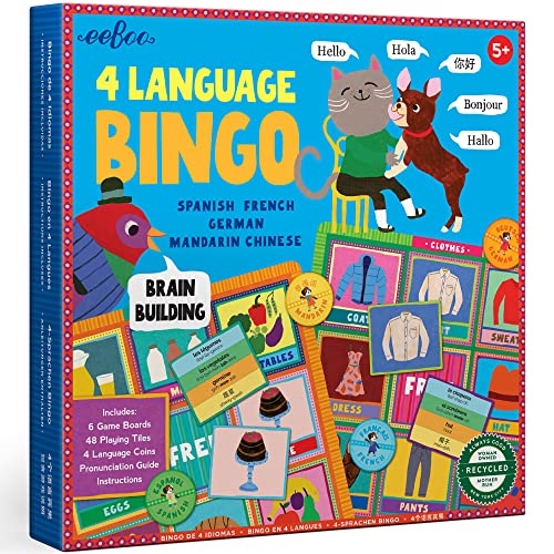 ボードゲーム 英語 アメリカ eeBoo 4 Language Bingo Game/Spanish, French, German, Mandarin Chinese/A