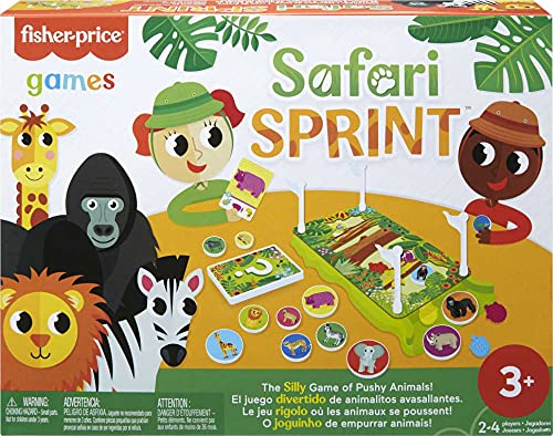 ボードゲーム 英語 アメリカ Mattel Games Safari Sprint Fisher-Price Kids Pre-School Game with Jungl