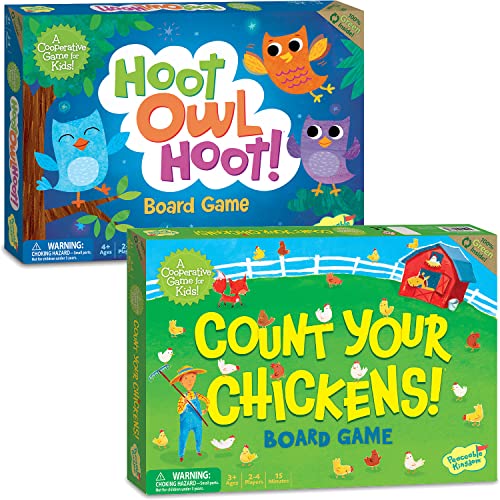 ボードゲーム 英語 アメリカ Peaceable Kingdom Hoot Owl Hoot and Count Your Chickens Cooperative Boa