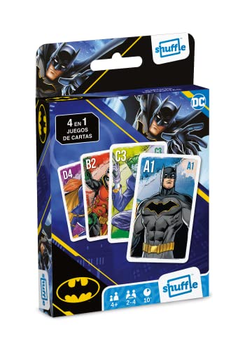 ボードゲーム 英語 アメリカ Shuffle Batman Game for Kids - 4 in 1 Snap, Pairs, Happy Families & Act