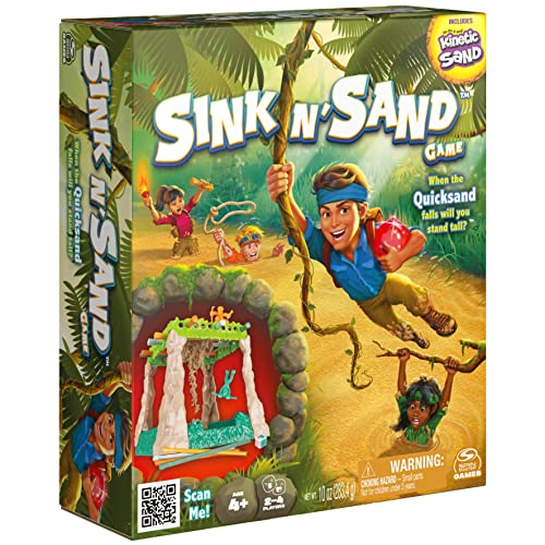 ボードゲーム 英語 アメリカ Spin Master Sink N' Sand, Quicksand Kids Board Game with Kinetic Sand