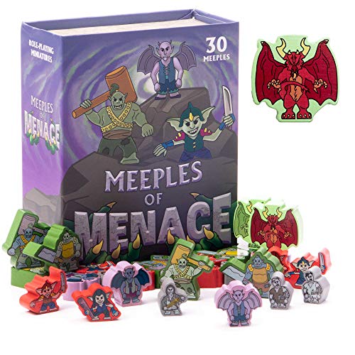 ボードゲーム 英語 アメリカ Meeples of Menace 30 Pack of 16mm Minis Wooden Fantasy Meeple Miniatu
